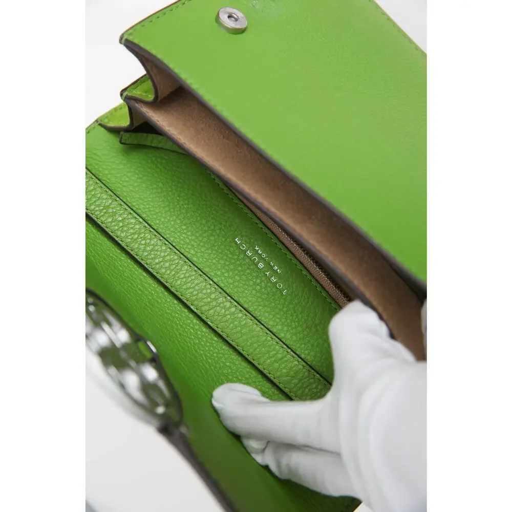 Tory Burch Wheatgrass Small Miller Flap Shoulder Bag in Green